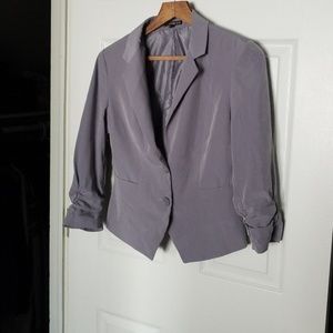 Express grey satin blazer